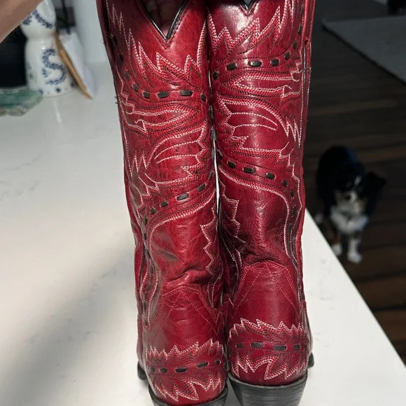 Red Western Cowboy Boots - Picture 3 of 6